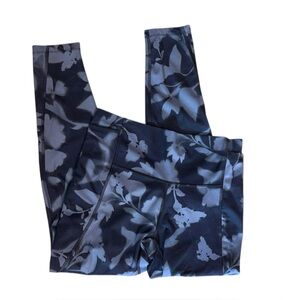 All In Motion Leggings Yoga Women’s Medium Blue Black Floral Running Ankle